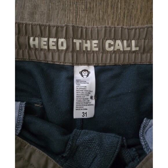 HOWLER BROTHERS "Heed The Call" Gray Cotton Shorts With Drawstring Size 31 / 7" - Picture 3 of 7